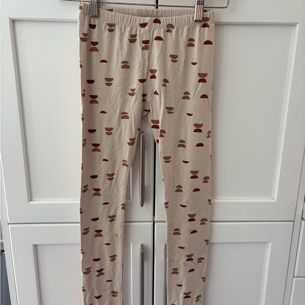 Jax & Lennon 🇨🇦 Kids leggings in Cream and Brown